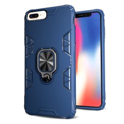 Ultimate Shockproof 360 Ring Stand Case with Magnetic Metal Plate for iphone SE 2020 / 8 / 7 (Navy Blue)